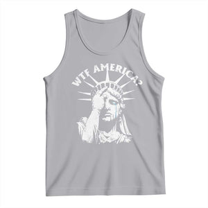 Funny Statue Of Liberty WTF America Tank Top TS11 Athletic Heather Print Your Wear