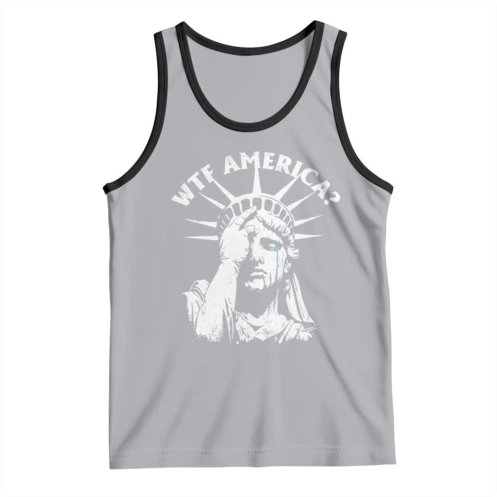 Funny Statue Of Liberty WTF America Tank Top TS11 Athletic Heather Black Print Your Wear