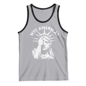 Funny Statue Of Liberty WTF America Tank Top TS11 Athletic Heather Black Print Your Wear