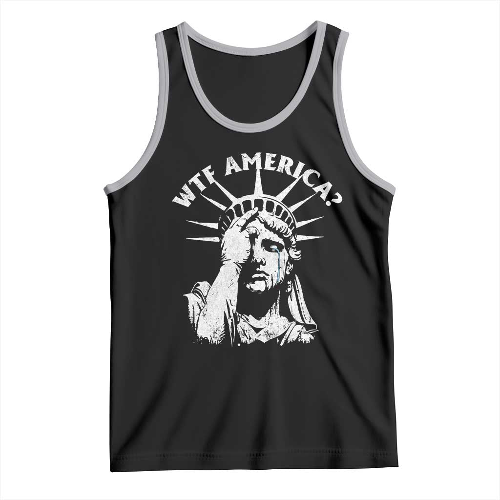 Funny Statue Of Liberty WTF America Tank Top TS11 Black Athletic Heather Print Your Wear