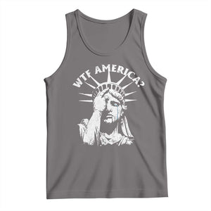 Funny Statue Of Liberty WTF America Tank Top TS11 Deep Heather Print Your Wear