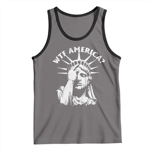 Funny Statue Of Liberty WTF America Tank Top TS11 Deep Heather Black Print Your Wear