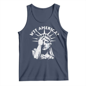 Funny Statue Of Liberty WTF America Tank Top TS11 Navy Print Your Wear
