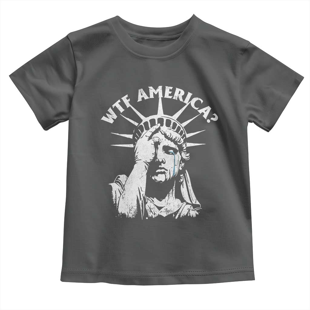 Funny Statue Of Liberty WTF America Toddler T Shirt TS11 Dark Heather Print Your Wear