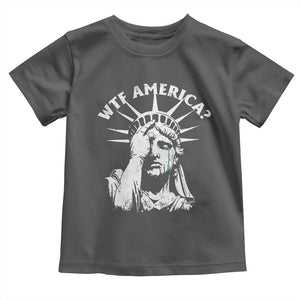 Funny Statue Of Liberty WTF America Toddler T Shirt TS11 Dark Heather Print Your Wear