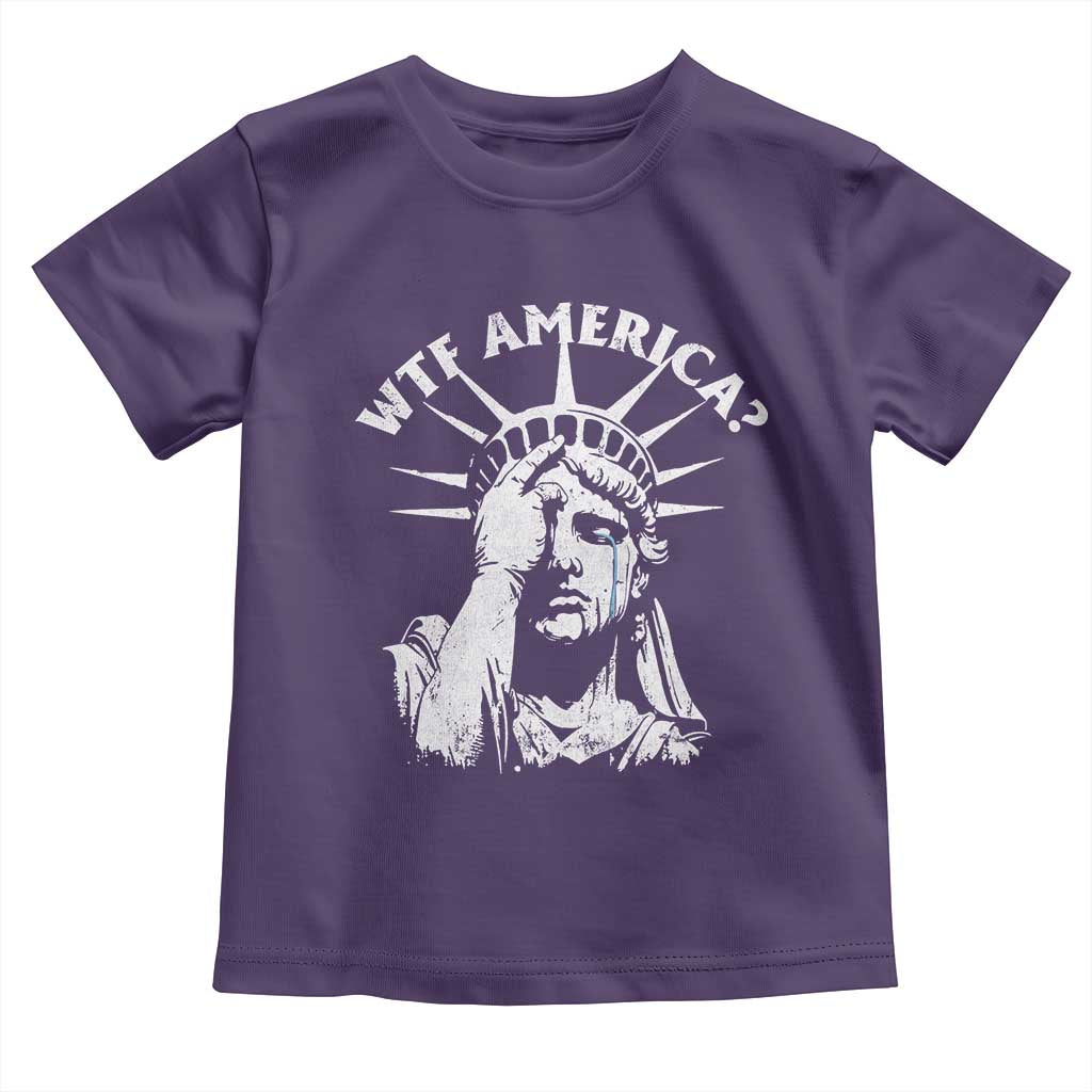 Funny Statue Of Liberty WTF America Toddler T Shirt TS11 Purple Print Your Wear