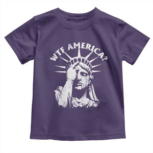 Funny Statue Of Liberty WTF America Toddler T Shirt TS11 Purple Print Your Wear