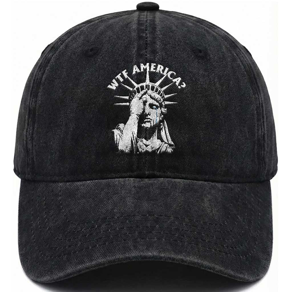 Funny Statue Of Liberty WTF America Washed Cotton Baseball Cap TS11 Print Your Wear