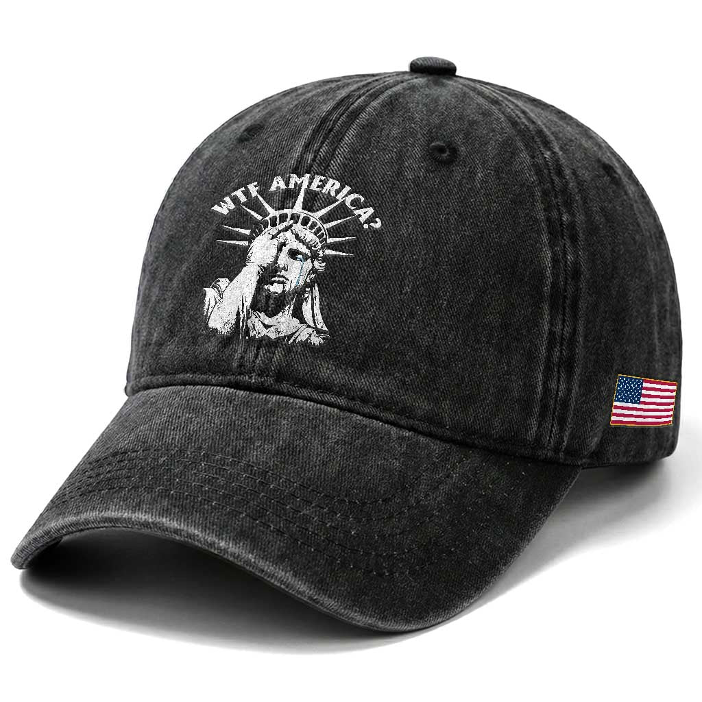 Funny Statue Of Liberty WTF America Washed Cotton Baseball Cap TS11 Print Your Wear