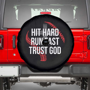 Hit Hard Run Fast Trust God Christian Baseball Spare Tire Cover TS11 Black Print Your Wear