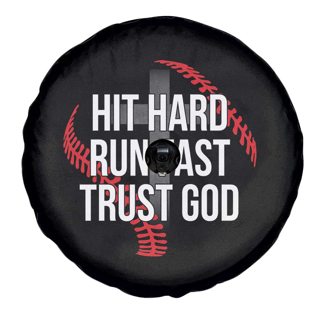 Hit Hard Run Fast Trust God Christian Baseball Spare Tire Cover TS11 Print Your Wear