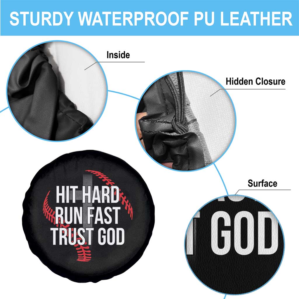 Hit Hard Run Fast Trust God Christian Baseball Spare Tire Cover TS11 Print Your Wear