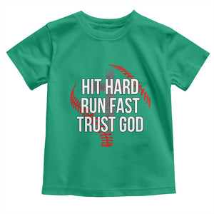 Hit Hard Run Fast Trust God Christian Baseball Toddler T Shirt TS11 Irish Green Print Your Wear