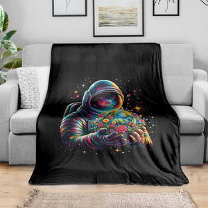 Astronaut Earth Flowers Spaceman Planet Galaxy Universe Throw Blanket TS11 Print Your Wear