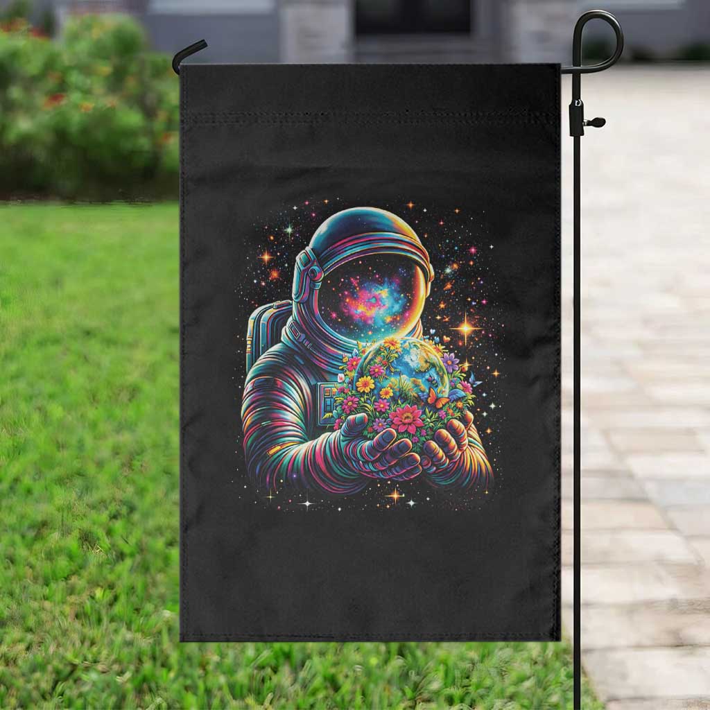 Astronaut Earth Flowers Spaceman Planet Galaxy Universe Garden Flag TS11 Print Your Wear