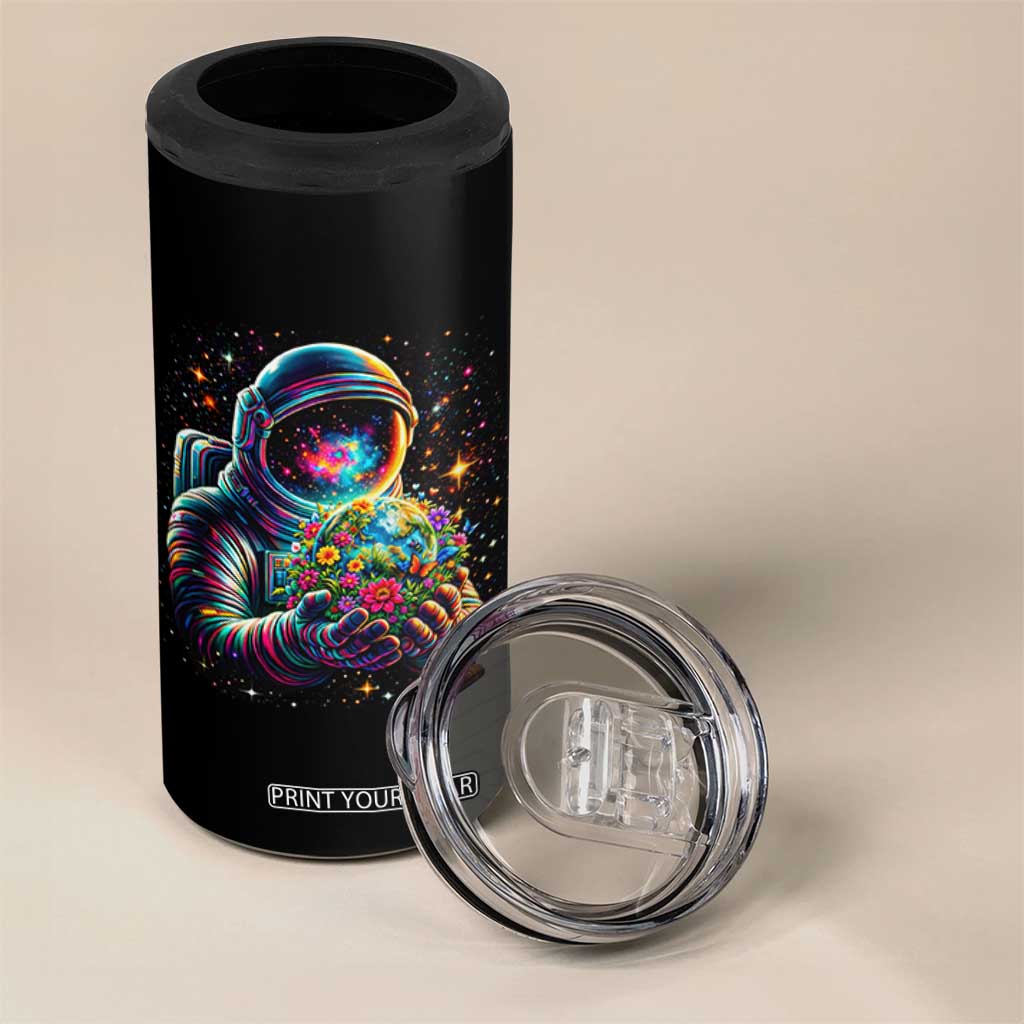 Astronaut Earth Flowers Spaceman Planet Galaxy Universe 4 in 1 Can Cooler Tumbler TS11 Print Your Wear
