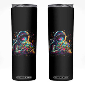 Astronaut Earth Flowers Spaceman Planet Galaxy Universe Skinny Tumbler TS11 Black Print Your Wear