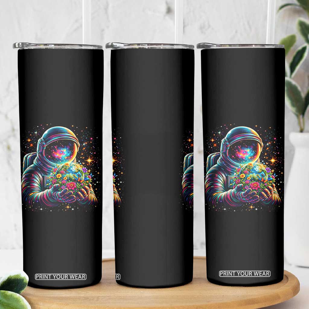 Astronaut Earth Flowers Spaceman Planet Galaxy Universe Skinny Tumbler TS11 Print Your Wear