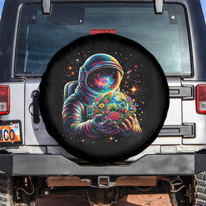 Astronaut Earth Flowers Spaceman Planet Galaxy Universe Spare Tire Cover TS11 No hole Black Print Your Wear