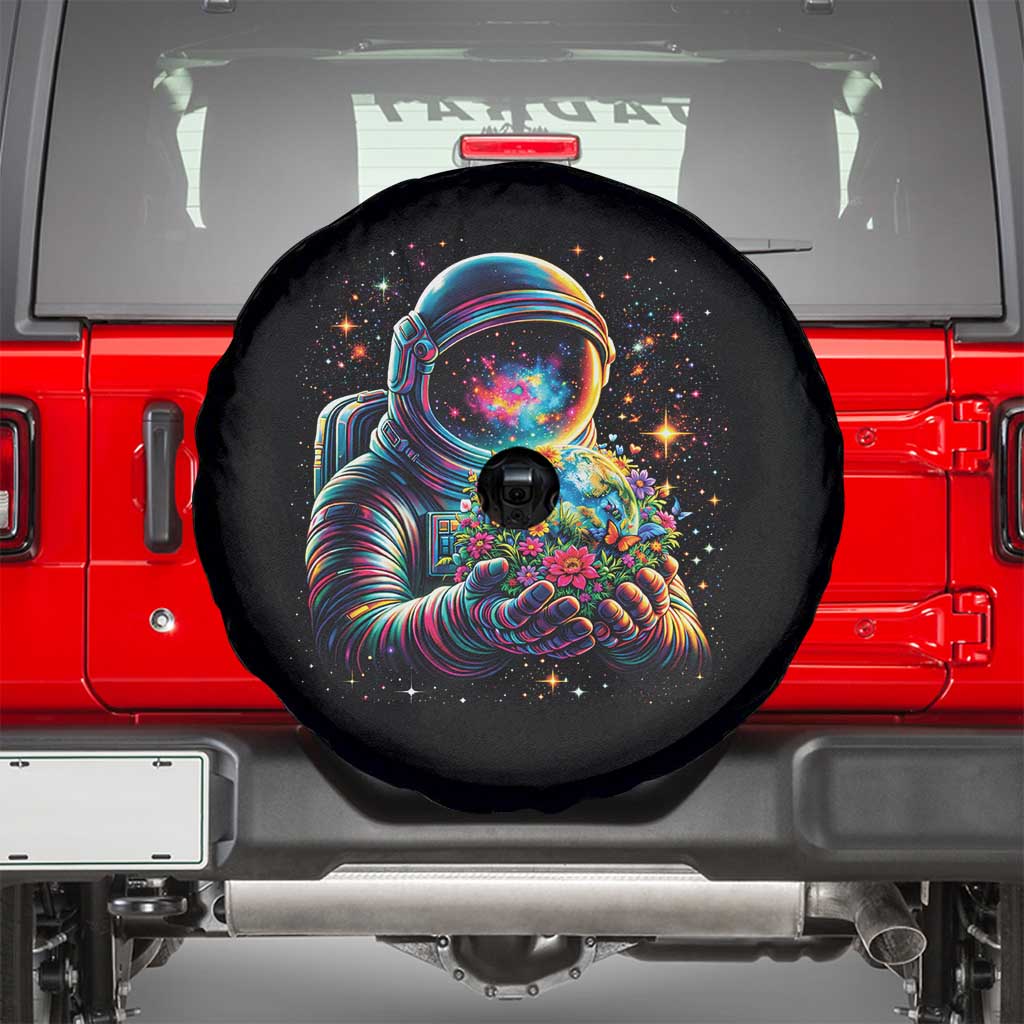 Astronaut Earth Flowers Spaceman Planet Galaxy Universe Spare Tire Cover TS11 Black Print Your Wear