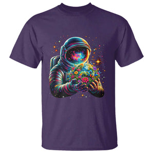 Astronaut Earth Flowers Spaceman Planet Galaxy Universe T Shirt TS11 Purple Print Your Wear