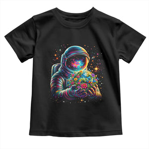 Astronaut Earth Flowers Spaceman Planet Galaxy Universe Toddler T Shirt TS11 Black Print Your Wear