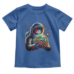 Astronaut Earth Flowers Spaceman Planet Galaxy Universe Toddler T Shirt TS11 Royal Blue Print Your Wear