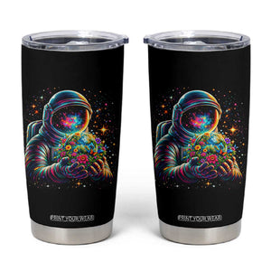 Astronaut Earth Flowers Spaceman Planet Galaxy Universe Tumbler Cup TS11 Black Print Your Wear