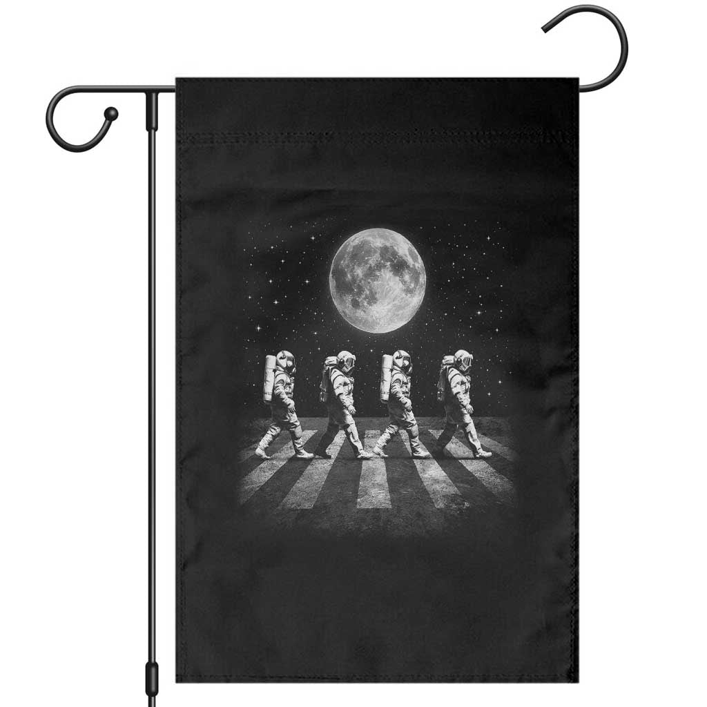 Astronauts Walking In Space Galaxy Moon Planet Garden Flag TS11 Black Print Your Wear