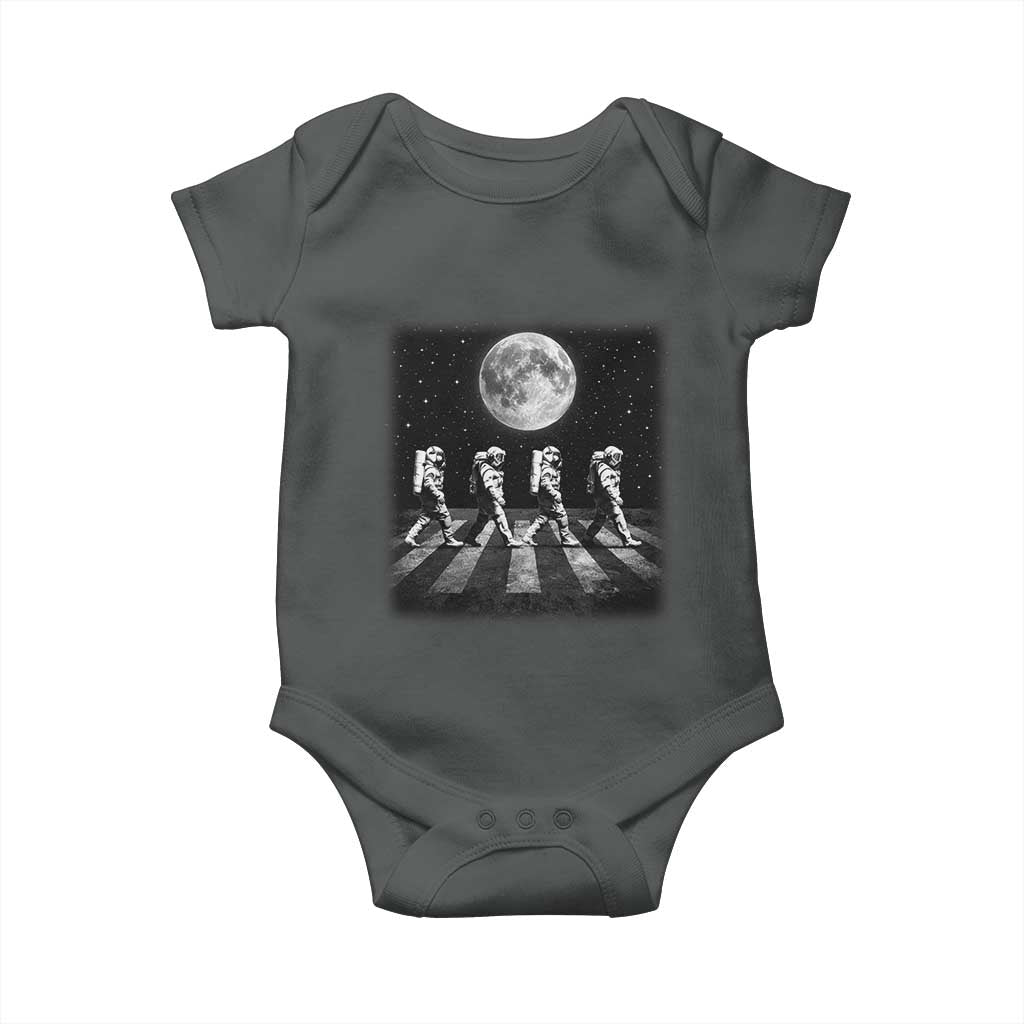 Astronauts Walking In Space Galaxy Moon Planet Baby Onesie TS11 Dark Heather Print Your Wear