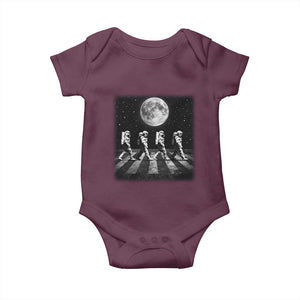 Astronauts Walking In Space Galaxy Moon Planet Baby Onesie TS11 Maroon Print Your Wear
