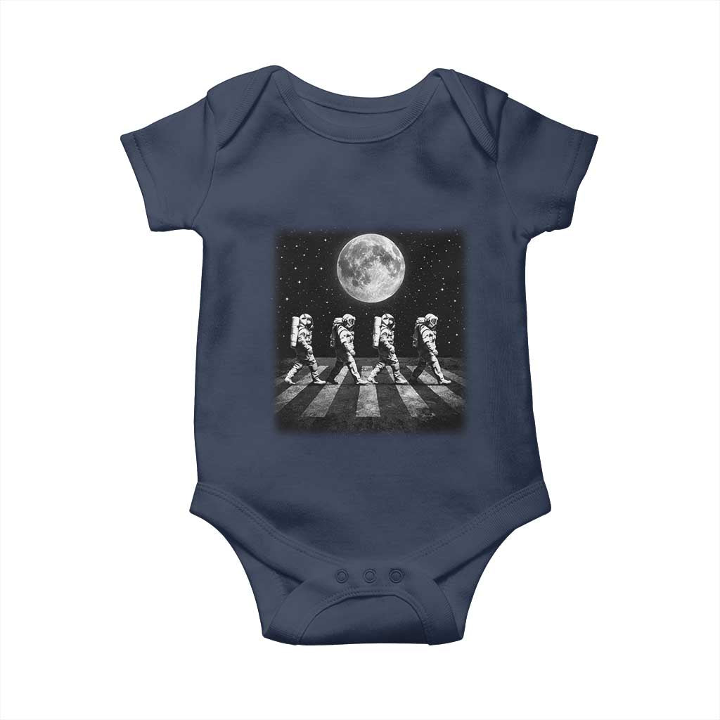 Astronauts Walking In Space Galaxy Moon Planet Baby Onesie TS11 Navy Print Your Wear