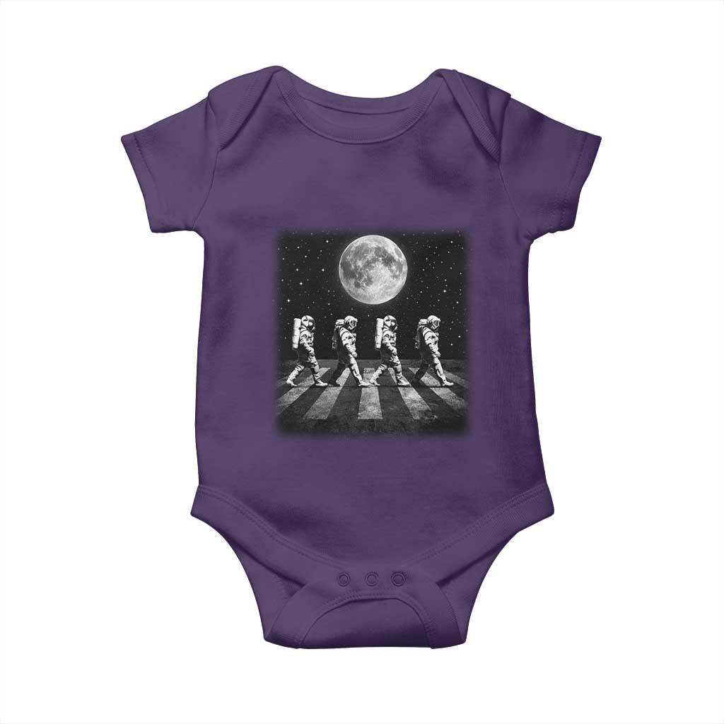 Astronauts Walking In Space Galaxy Moon Planet Baby Onesie TS11 Purple Print Your Wear