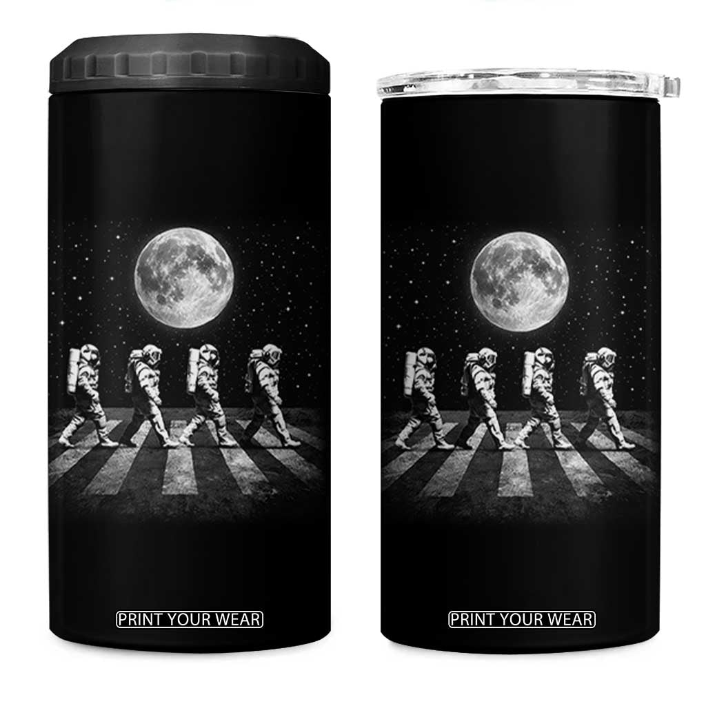 Astronauts Walking In Space Galaxy Moon Planet 4 in 1 Can Cooler Tumbler TS11 One Size: 16 oz Black Print Your Wear