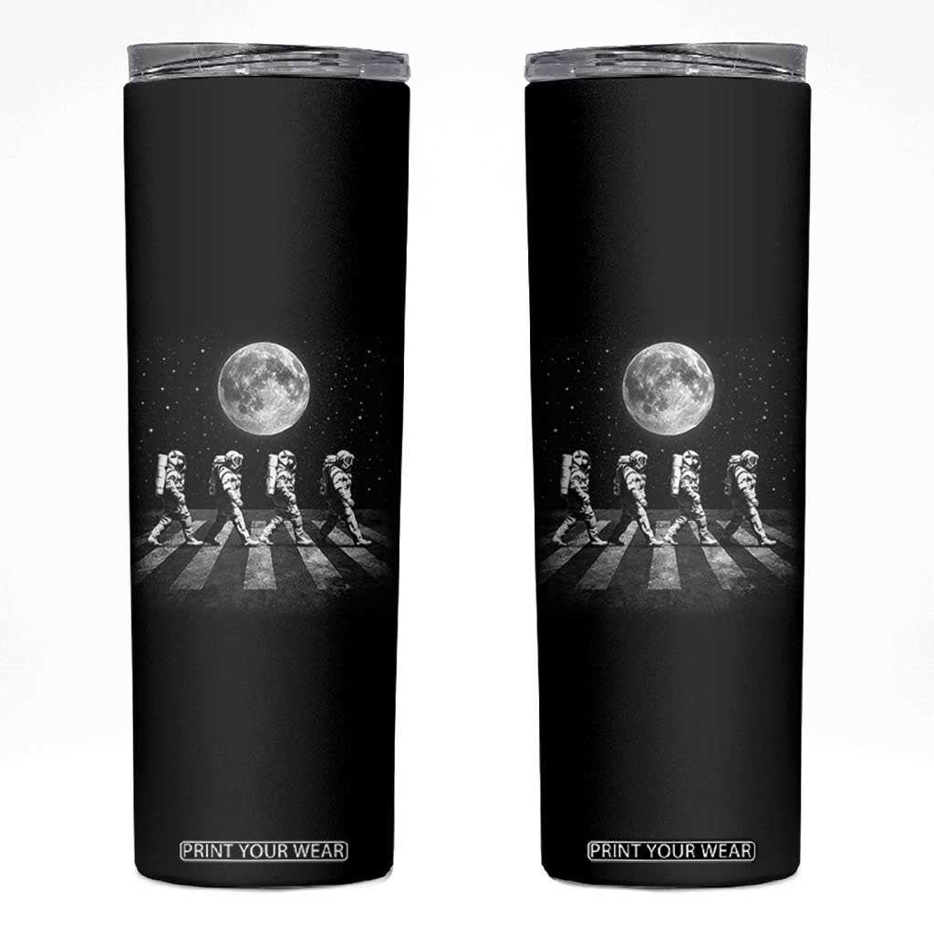 Astronauts Walking In Space Galaxy Moon Planet Skinny Tumbler TS11 Black Print Your Wear