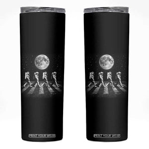 Astronauts Walking In Space Galaxy Moon Planet Skinny Tumbler TS11 Black Print Your Wear