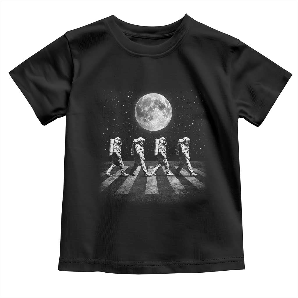 Astronauts Walking In Space Galaxy Moon Planet Toddler T Shirt TS11 Black Print Your Wear