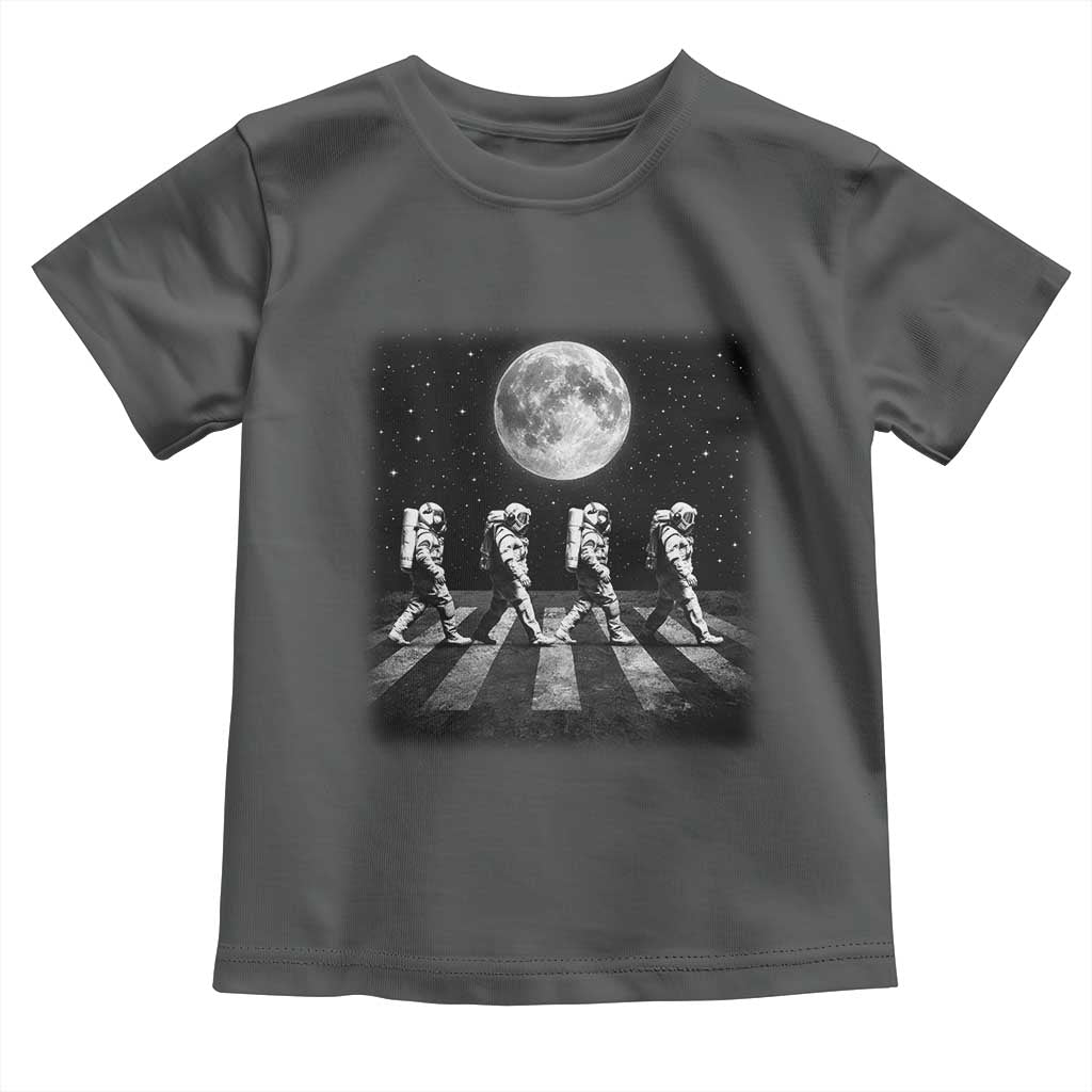 Astronauts Walking In Space Galaxy Moon Planet Toddler T Shirt TS11 Dark Heather Print Your Wear