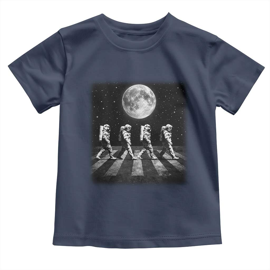 Astronauts Walking In Space Galaxy Moon Planet Toddler T Shirt TS11 Navy Print Your Wear