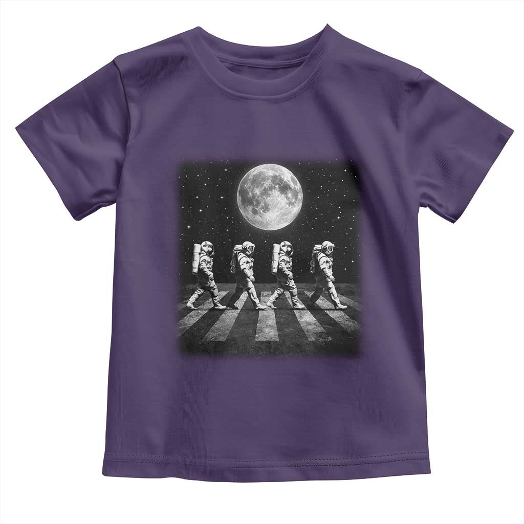 Astronauts Walking In Space Galaxy Moon Planet Toddler T Shirt TS11 Purple Print Your Wear