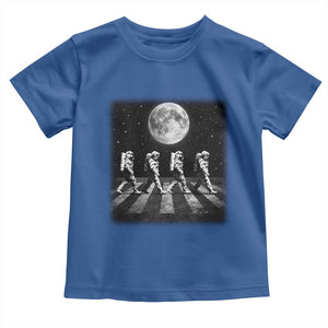 Astronauts Walking In Space Galaxy Moon Planet Toddler T Shirt TS11 Royal Blue Print Your Wear