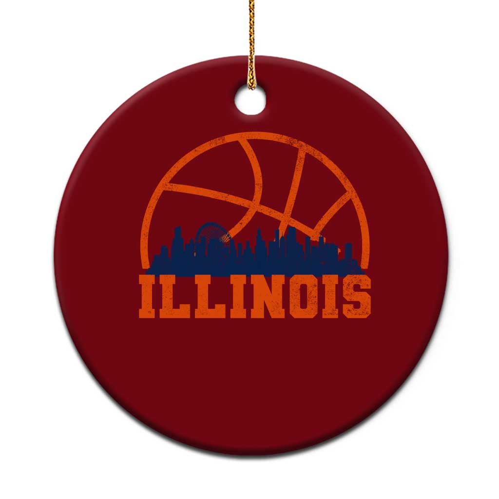 Illinois Fan Ceramic Ornament IL State Basketball Game Day TS11 1pc Red Print Your Wear