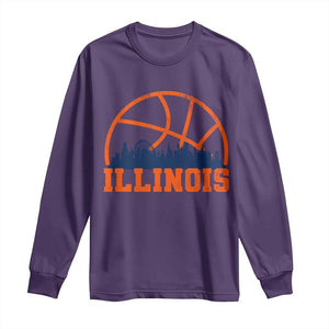 Illinois Fan Long Sleeve Shirt IL State Basketball Game Day TS11 Purple Print Your Wear