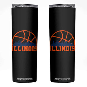 Illinois Fan Skinny Tumbler IL State Basketball Game Day TS11 Black Print Your Wear
