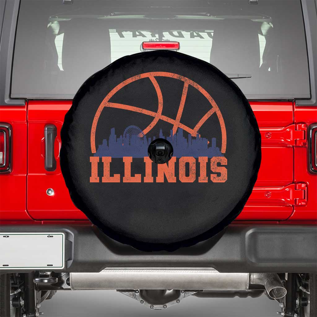 Illinois Fan Spare Tire Cover IL State Basketball Game Day TS11 Black Print Your Wear