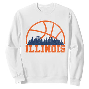 Illinois Fan Sweatshirt IL State Basketball Game Day TS11 White Print Your Wear