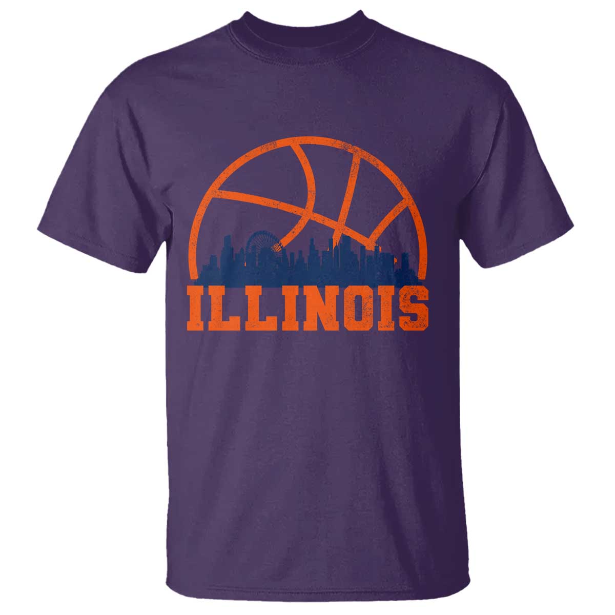 Illinois Fan T Shirt IL State Basketball Game Day TS11 Purple Print Your Wear