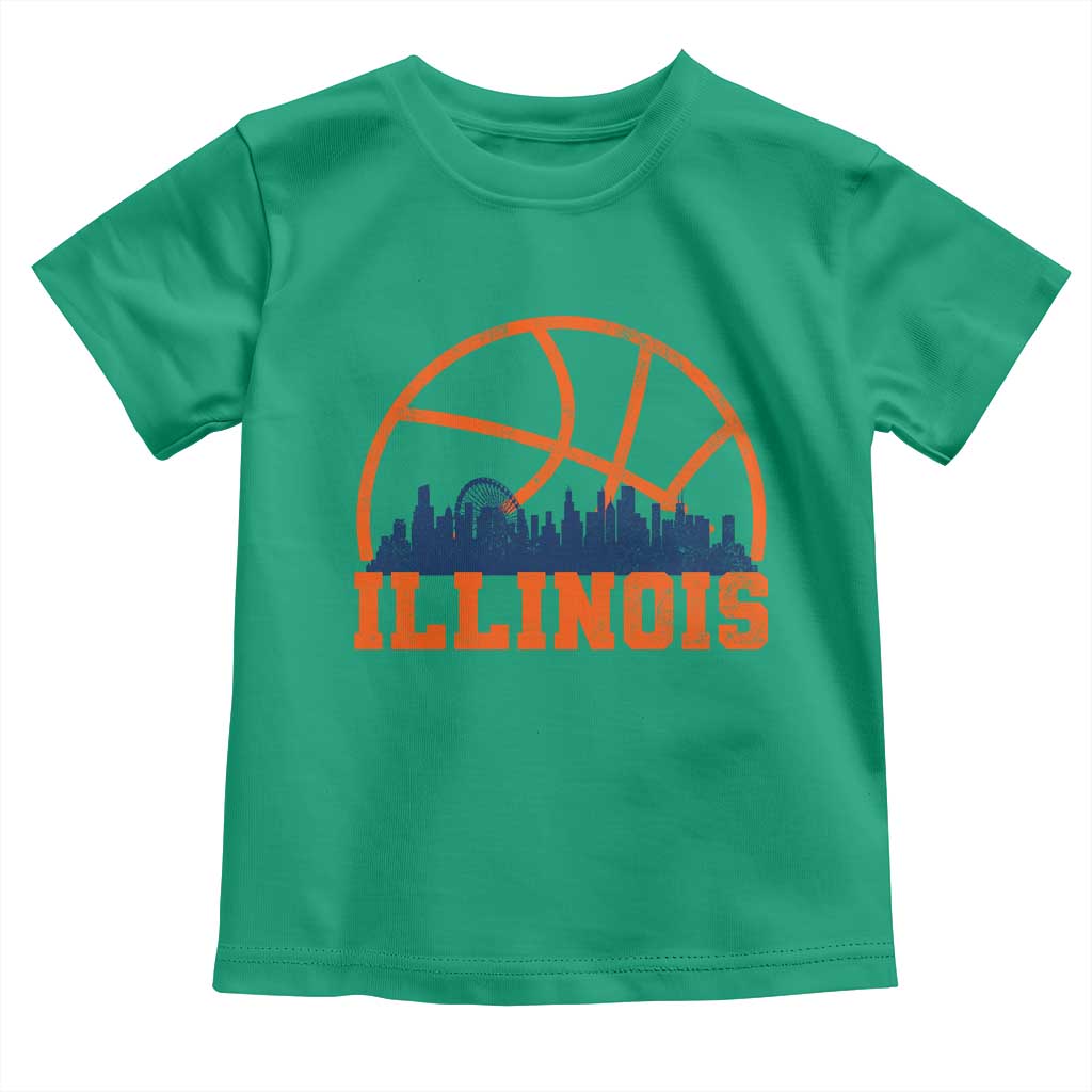 Illinois Fan Toddler T Shirt IL State Basketball Game Day TS11 Irish Green Print Your Wear