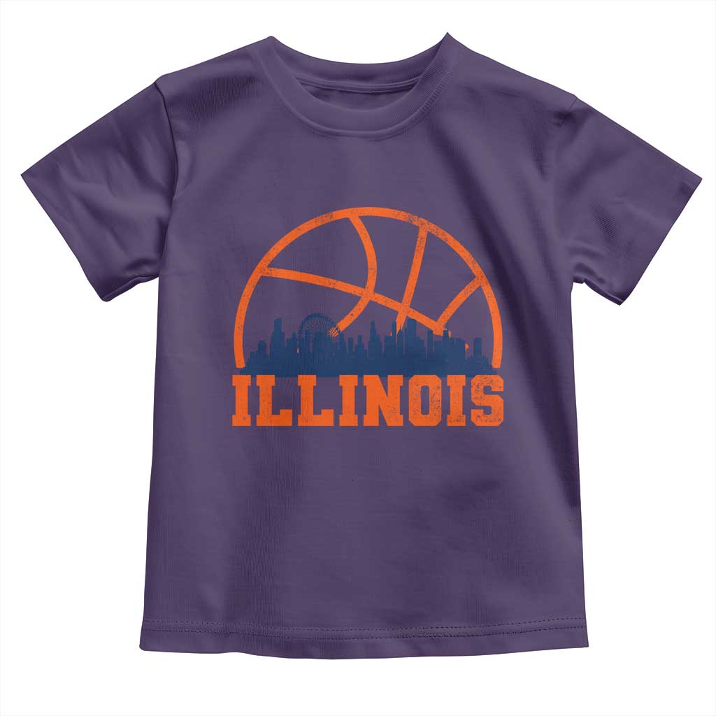 Illinois Fan Toddler T Shirt IL State Basketball Game Day TS11 Purple Print Your Wear