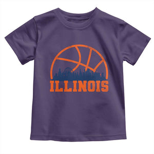Illinois Fan Toddler T Shirt IL State Basketball Game Day TS11 Purple Print Your Wear
